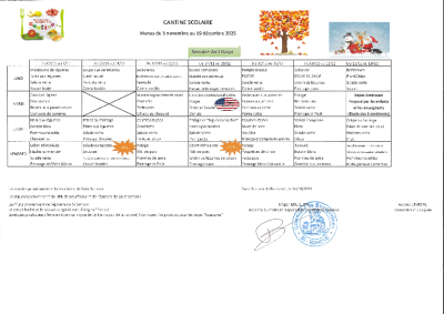 Cantine Novembre Décembre 2025